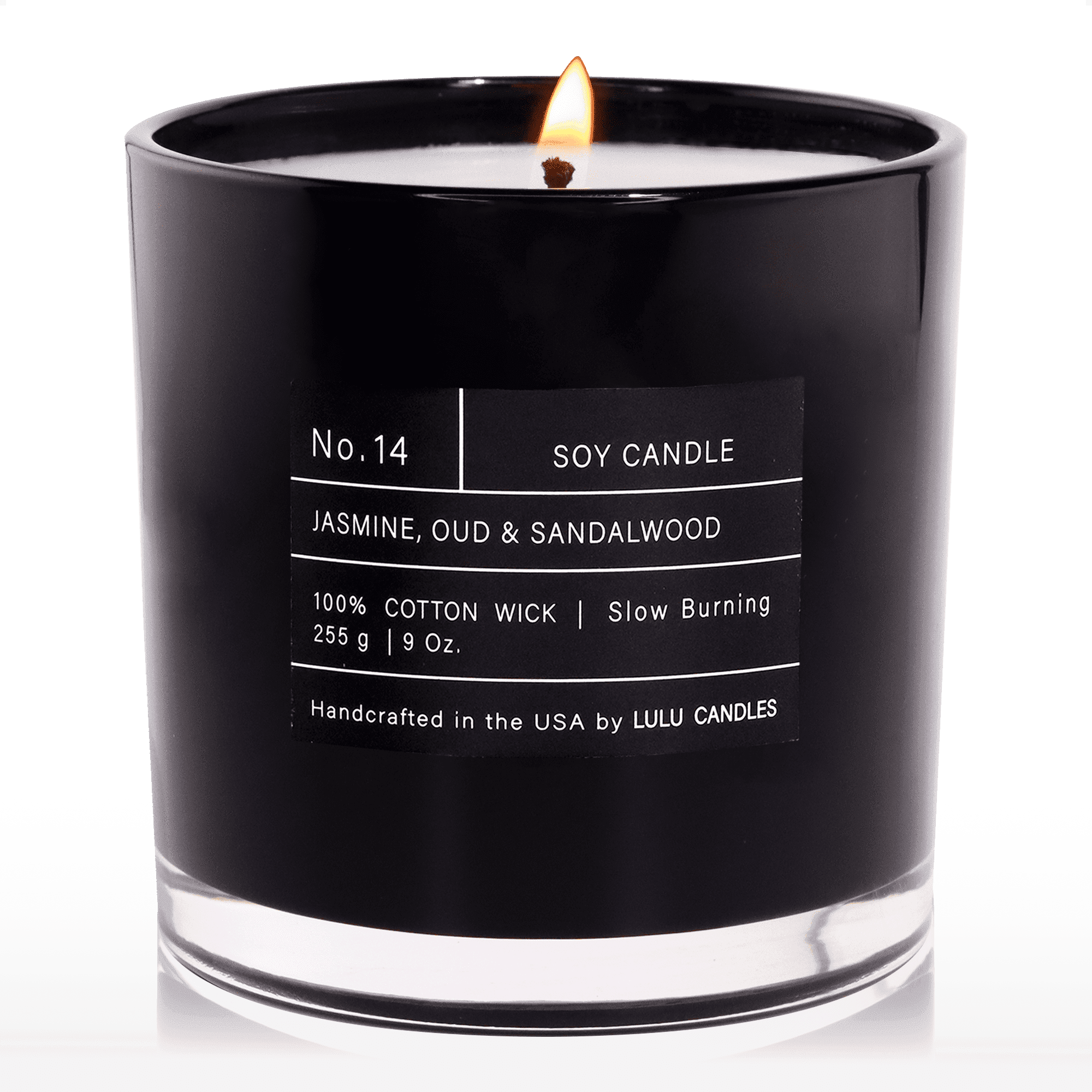 Lulu Candles Jasmine, Oud & Sandalwood Scented Jar Candle 9 Oz.