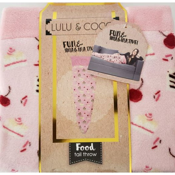 Lulu & Coco Cakes Tail Throw Blanket Cover Relax Cozy 18 x 52 Novelty Fun Gift