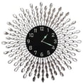 thumbnail image 1 of Lulu Decor, 23.5" Crystal Drop Metal Wall Clock, Black Glass Dial 9.50" with Arabic Numerals, Great Clock for Living Room & Bed Room, 1 of 7