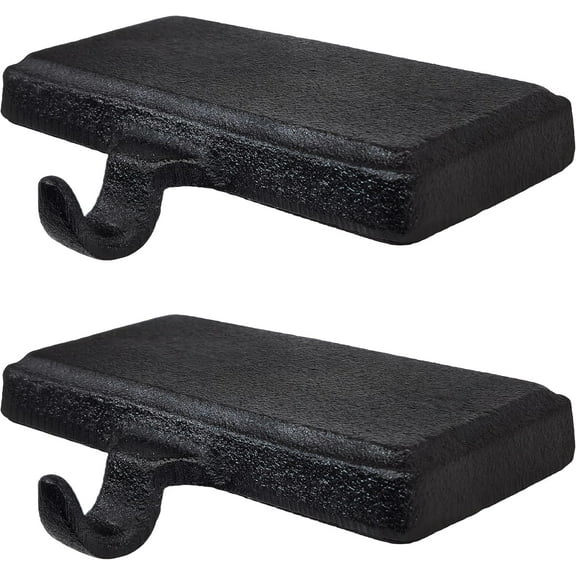 Lulu Decor Black Christmas Stocking Holders for Mantle Set of 2 - Heavy Cast Iron Weighted Strong & Sturdy Low Profile Flat Base Stocking Hooks, Simple Design for Mantle Decor Weighs 1 lb 10 oz each