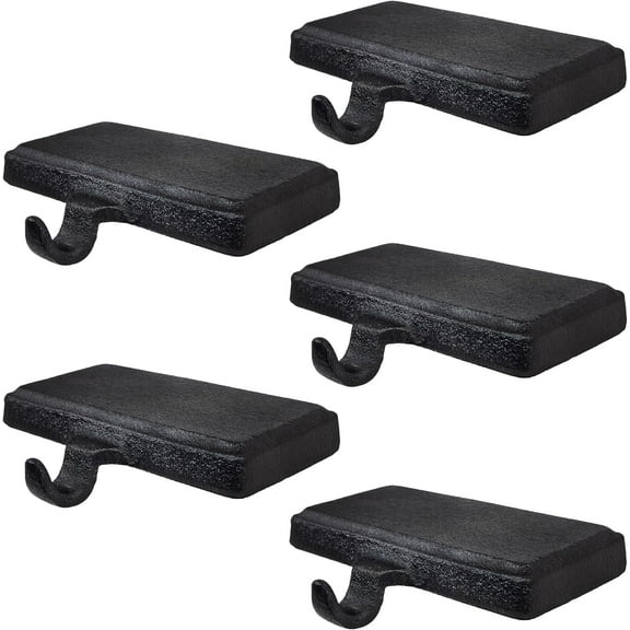 Lulu Decor Black Christmas Stocking Holders for Mantle Set of 5 - Heavy Cast Iron Weighted Strong & Sturdy Low Profile Flat Base Stocking Hooks, Simple Design for Mantle Decor Weighs 1 lb 10 oz each
