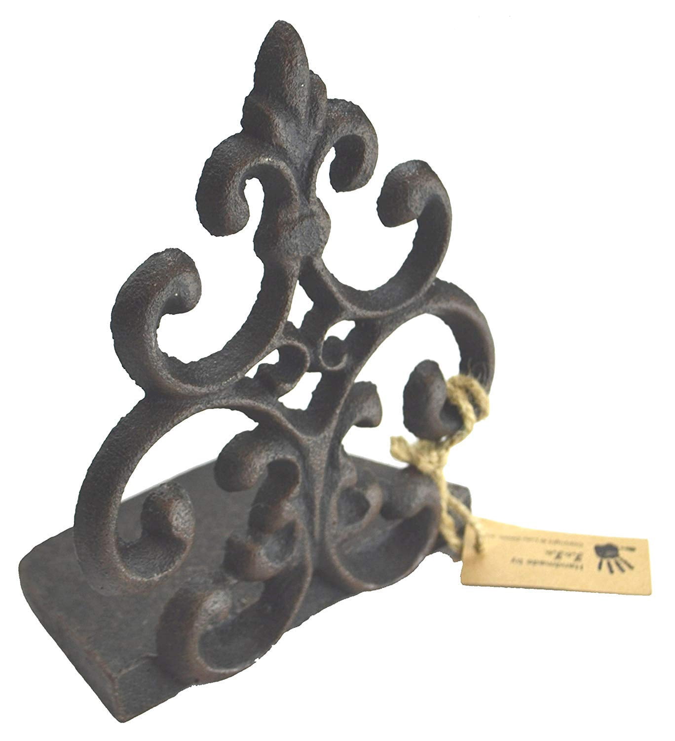 Lulu Decor, Cast Iron Fleur De Lis Door Stop, Door Stopper in Antique Black Finish, Beautiful and Useful Product (1)