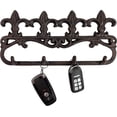 thumbnail image 1 of Lulu Decor, Cast Iron Fleur De Lis Key Hook (4 Hooks), 1 of 6