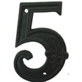 thumbnail image 1 of Lulu Decor, Cast Iron House Number 5 Vintage Black Finish with Fleur De Lis (# 5), 1 of 3