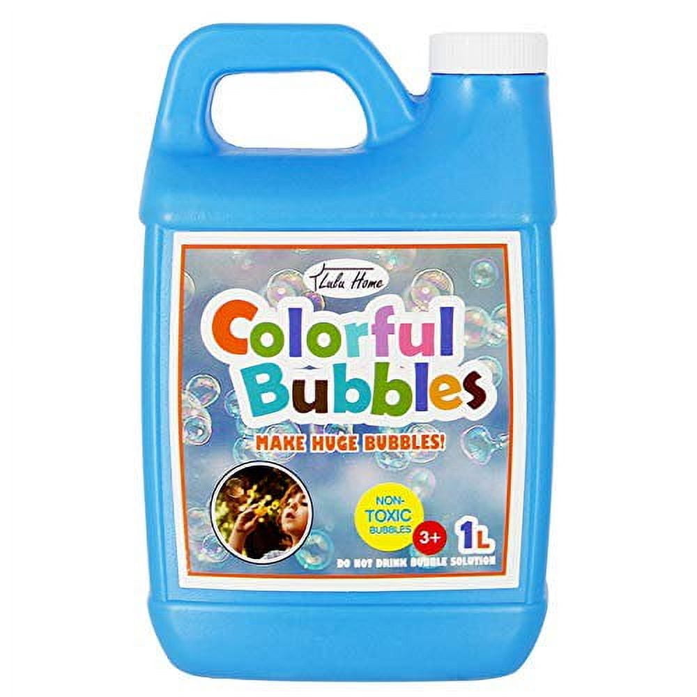 Lulu Home Concentrated Bubble Solution, 1 L/ 33.8 OZ Refill for Bubble Machines, Giant Wands, and Blowers - Up to 2.5 Gallons for Kids' Halloween Parties Sky Blue