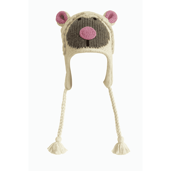 Lulu Lamb Woolen Animal Hat with Micro Fleece Lining for Children, Teen and Adult ,Handknitted by Professional Local Artisans