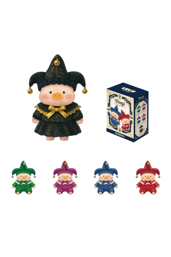 Lulu The Piggy Blind Box - 4PCS Triangel Series Plush Keychain Blind Boxes Figures Cute Stuffed Animals Mystery Box Collectibles Home Decorations Birthday Gifts, Whole Set