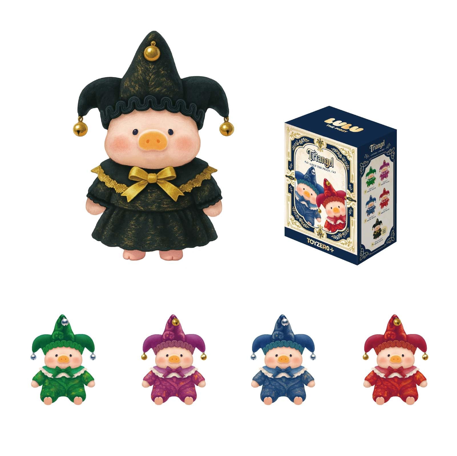 Lulu The Piggy Blind Box - Triangel Series Plush Keychain Blind Boxes Figures Cute Stuffed Animals Mystery Box Collectibles Home Decorations Birthday Gifts, Single Box