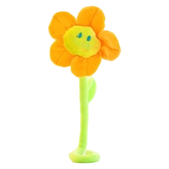 Luluganb 1 Pcs Plush Sunflower Flower Stuffed Bendable Stems Plush Bouquet Toy Soft Rose Flower for Mother's Day Valentines Day Girl Girlfriend Wife Orange