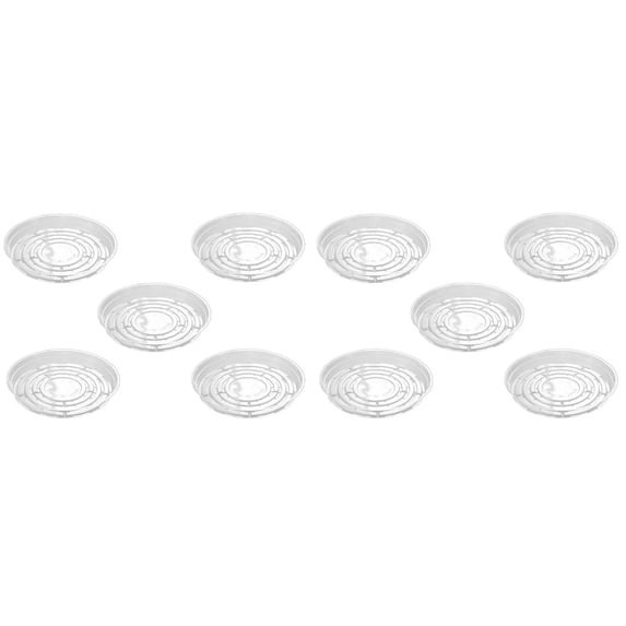 Luluganb 10-Pcs Plant Pot Saucers, Plant Trays To Catch Water, Plant Saucer, Plant Trays for Pots, Plant Saucers for Indoors, Transparent Plastic Plant Pot Drip Trays Clear Plant Saucers,Clear(10")