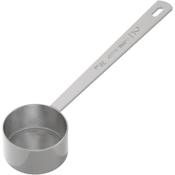 Luluganb 1Pcs 2 Tablespoon Coffee Scoop, Long Handle Measuring Spoon, Two Tbsp (30Ml, 1/8Cup) Stainless Steel Scooper Silver