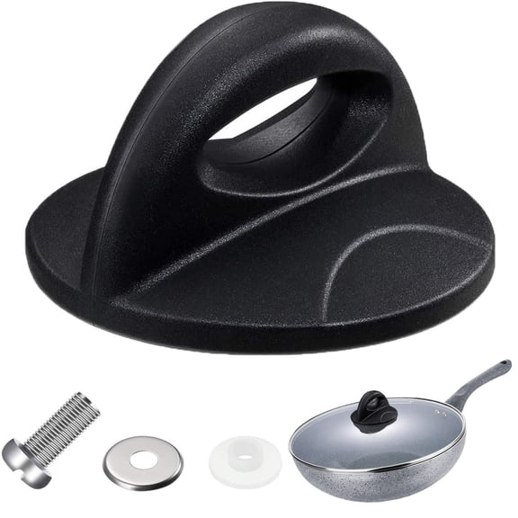 Luluganb 1Pcs Black Pot Lid Knob - Heat-Resistant Replacement Handle for Pans/Skillets, Universal Fit & Easy Installation Black(6*3cm)