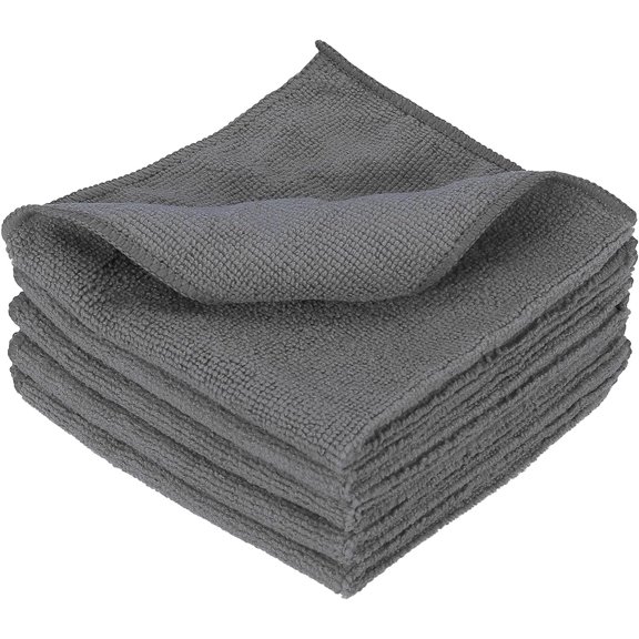Luluganb 1Pcs Microfiber Cleaning Cloth, All-Purpose Microfiber Towels, Streak Free Cleaning Rags,Cleaning Rags for Kitchen Window Housekeeping, 11.8 X 11.8 Inch Grey