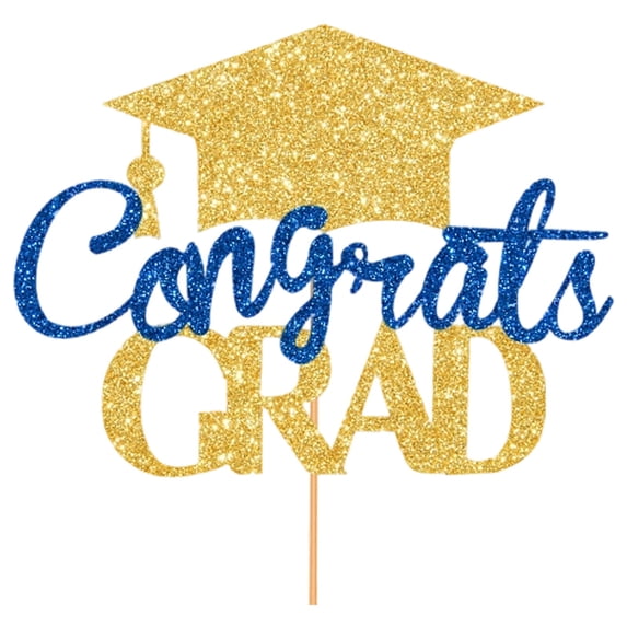 Luluganb 2026 Graduation Cupcake Toppers, 1 Pcs Food/Appetizer Picks for Graduation Party Mini Cake Decorations, Graduation Decorations 2026 Blue