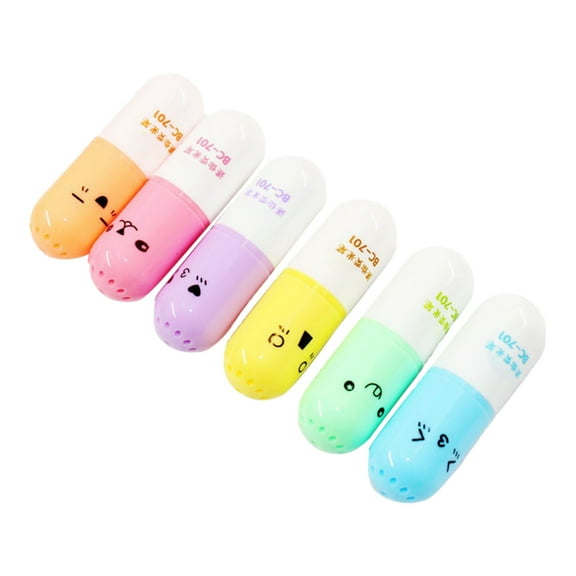 Luluganb 6 Pieces Cute Mini Highlighter Pen Pastel Color Chisel Tip,Highlighter Marker