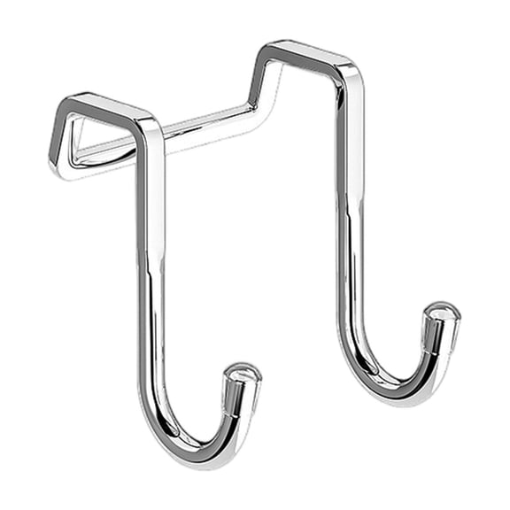 Luluganb Over The Door Hooks - Heavy Duty Carbon Steel Cabinet Drawer Hanger, No Drill Removable Hooks for Small Kitchen Or Bathroom, Over Door Towel Rack and Holder (1Pcs),Silver