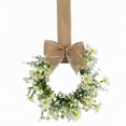thumbnail image 1 of Luluganb Mini Wreaths for Cabinets,1Pcs Artificial Spring Summer Greenery Wreath for Front Door Farmhouse Kitchen Cabinet Wreaths with Ribbon for Porch Wall Window Decor White, 1 of 8