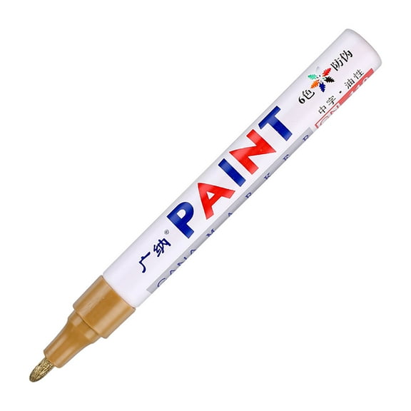 Luluganb Paint Markers Pens, 1 Pack Oil Based Chisel Tip Permanent Paint Pens, Quick Drying & Waterproof Markers for Rocks Wood Metal Plastic Canvas Glass Shoes, Gifts for Artists Gold