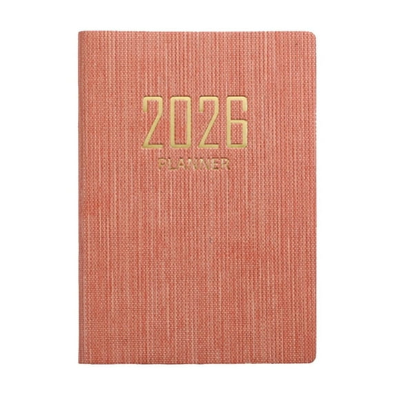 Luluganb Pocket Calendar Weekly Planner - 2026 A6 Slim Travel Notebook Organizer,Thick Ink Resistant,Leather Hardcover Cover Design,for Office Home Purse Scheduling Planning Supplies,Pink