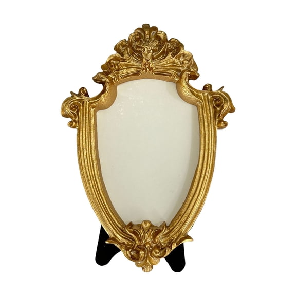 Luluganb Vintage Picture Frame, Oval Elegant Antique Photo Frames with Glass Front, Light Bronze Tabletop Display B