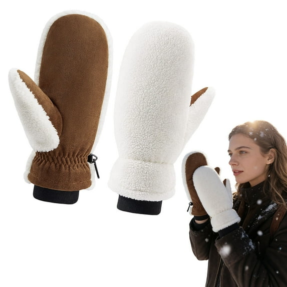 Luluganb Women’S Winter Mittens,Windproof Cold Weather Gloves,Womens Warm Mittens,Non-Slip Palm Thermal Lining