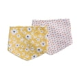 thumbnail image 1 of Lulujo Soft Cotton Baby Bib, 2 Pack, Yellow Wildflowers & Dots, 1 of 3