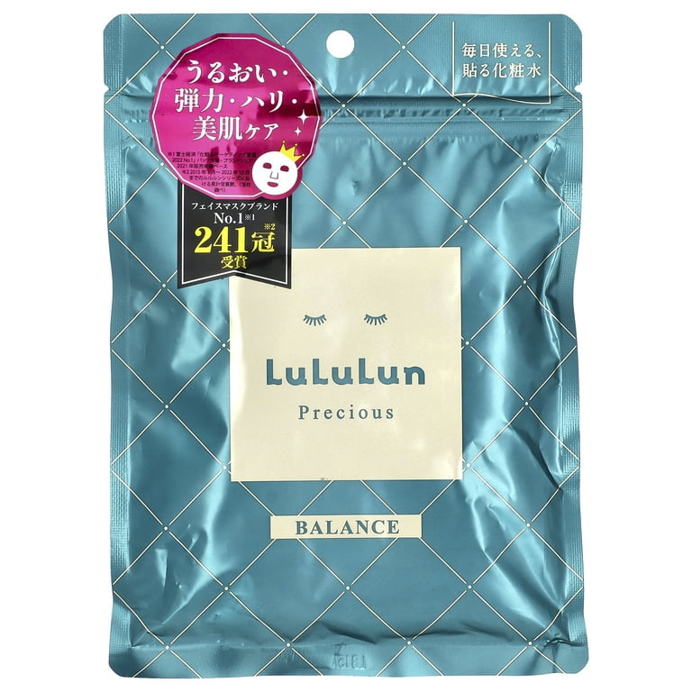 Lululun Precious, Beauty Face Mask, Balance Green 4KS, 7 Sheets