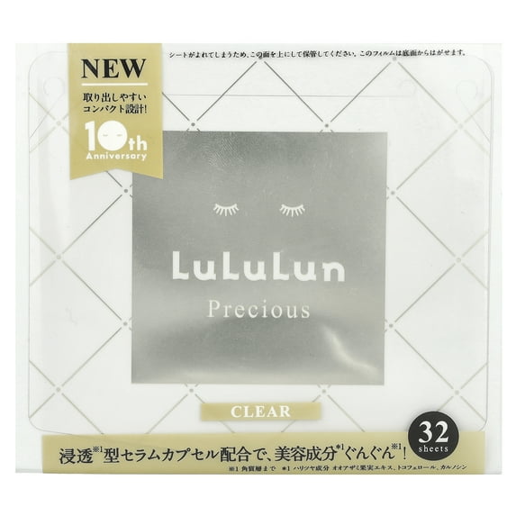 Lululun Precious, Beauty Face Mask, Clear, White 4FB, 32 Sheets, 17 fl oz (500 ml)