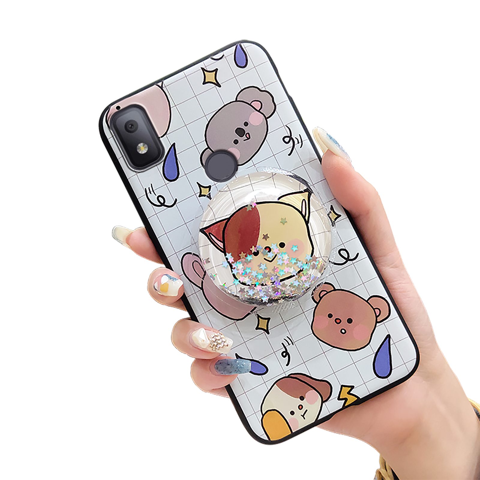 LulumiPhone Case For TCL TMobile Revvl 4, Rotatable stand cell phone