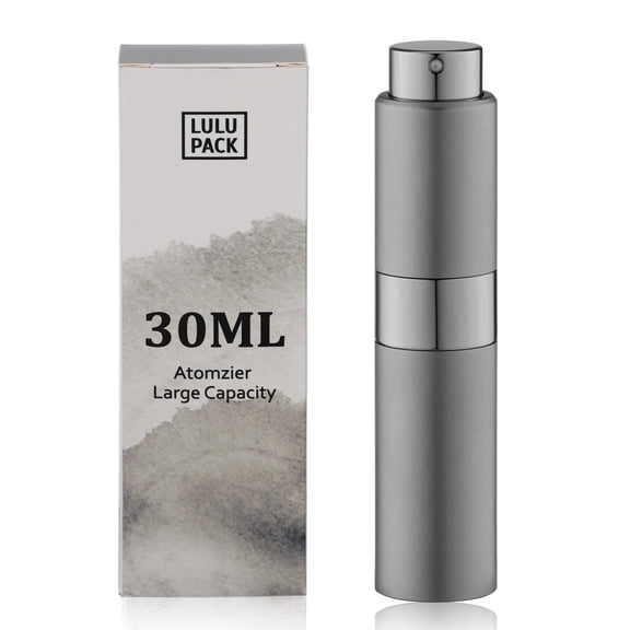 Lulupack 1oz Perfume Atomizer, 30ML Empty Cologne Spray Bottle, Travel Perfume Sprayer Dispenser (1PCS, Grey)