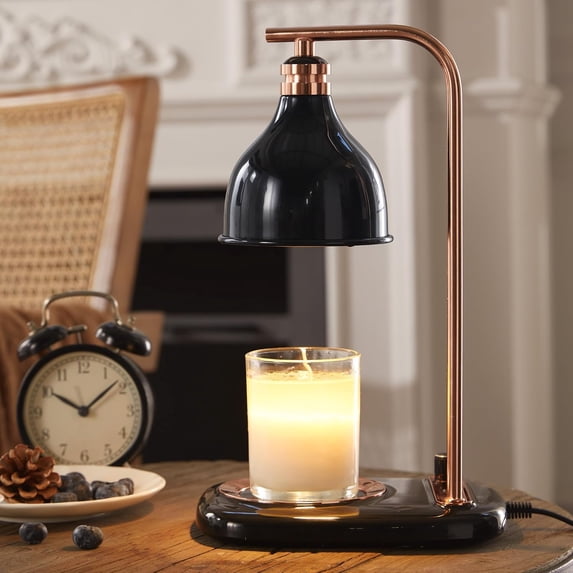 Lulupack Candle Warmer Lamp with Timer 2H/4H/8H, Dimmable Candle Lamp with 2 Bulbs, Electric Melter Lamp Compatible with Scented Jar, Black Warmer Light for Home Decor