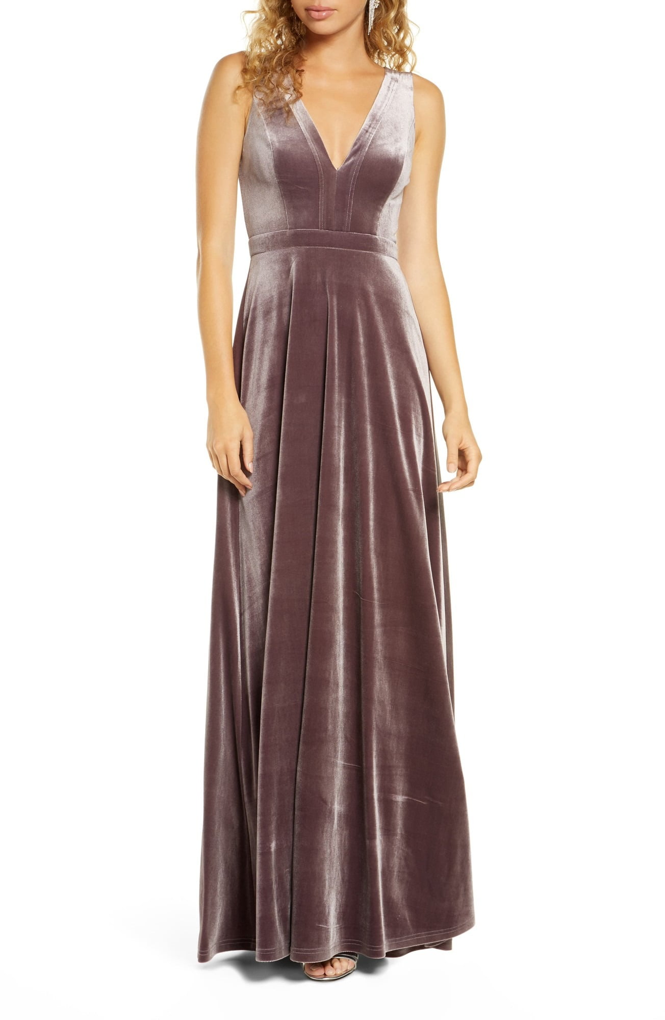 Lulus DUSTY PURPLE Women's Besame Beautiful Night V-Neck Velvet Gown, US  X-Large - Walmart.com