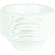 Luluy 16 Oz White Plastic Bowls Round Disposable Microwavable Bowls, 50-Pack,Dinnerware Sets,Disposable Tableware