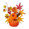 thumbnail image 1 of Luluy Fall Decor, Artificial Pumpkins with Maple Leaves Berries Pinecone, Fall Decorations for Home, Thanksgiving Party Table Centerpieces for Kitchen Office Indoor, 1 of 6