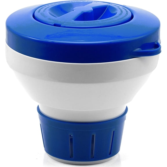 Luluy Pool Chlorine Dispenser Floating Pool Chlorine Dispenser For Chemical Tablets Fits 3" Tabs Bromine Holder Chlorine Floater Blue Swimming Pool