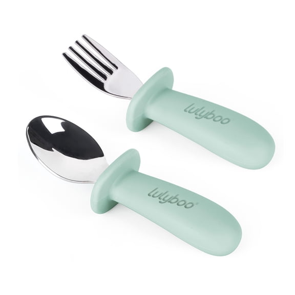 LulyBoo 2-Piece Stainless Steel Solid Print Flatware Sets