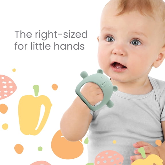 Lulyboo Infant Silicone Easy Grip & Play Teether, Moody Blue
