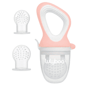 LulyBoo Infant to Toddler Silicone Soft Self Feeder Set, Pink, 3 Piece