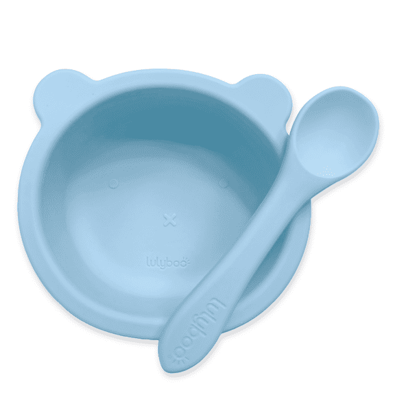 Lulyboo Silicone Bear Suction Bowl & Spoon Set for Babies and Toddlers