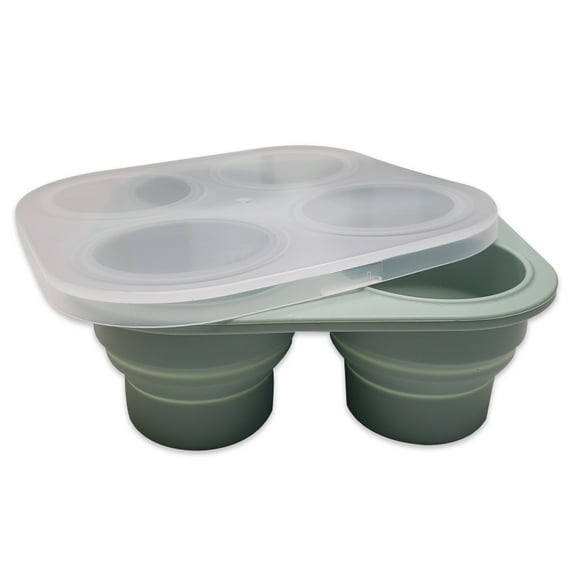 Lulyboo Silicone Foldable and Portable Baby Food Freezer Tray with Lid, Blue