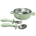 thumbnail image 1 of LulyBoo Suction Silicone Bowl and Spoon Set with Lid, Gray, 3-piece, 1 of 8
