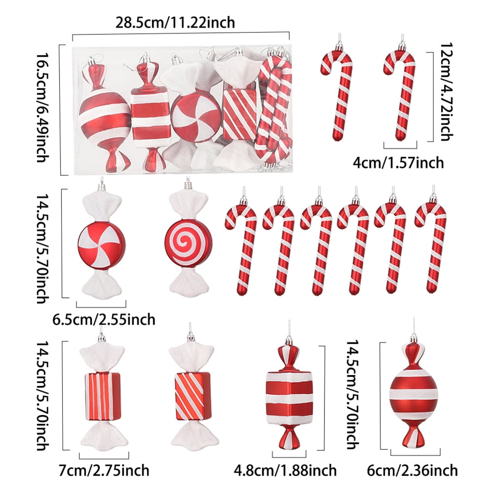 Luma 1BOX Christmas Hanging Candy Ball, Lollipop & Candy Cane Pendants