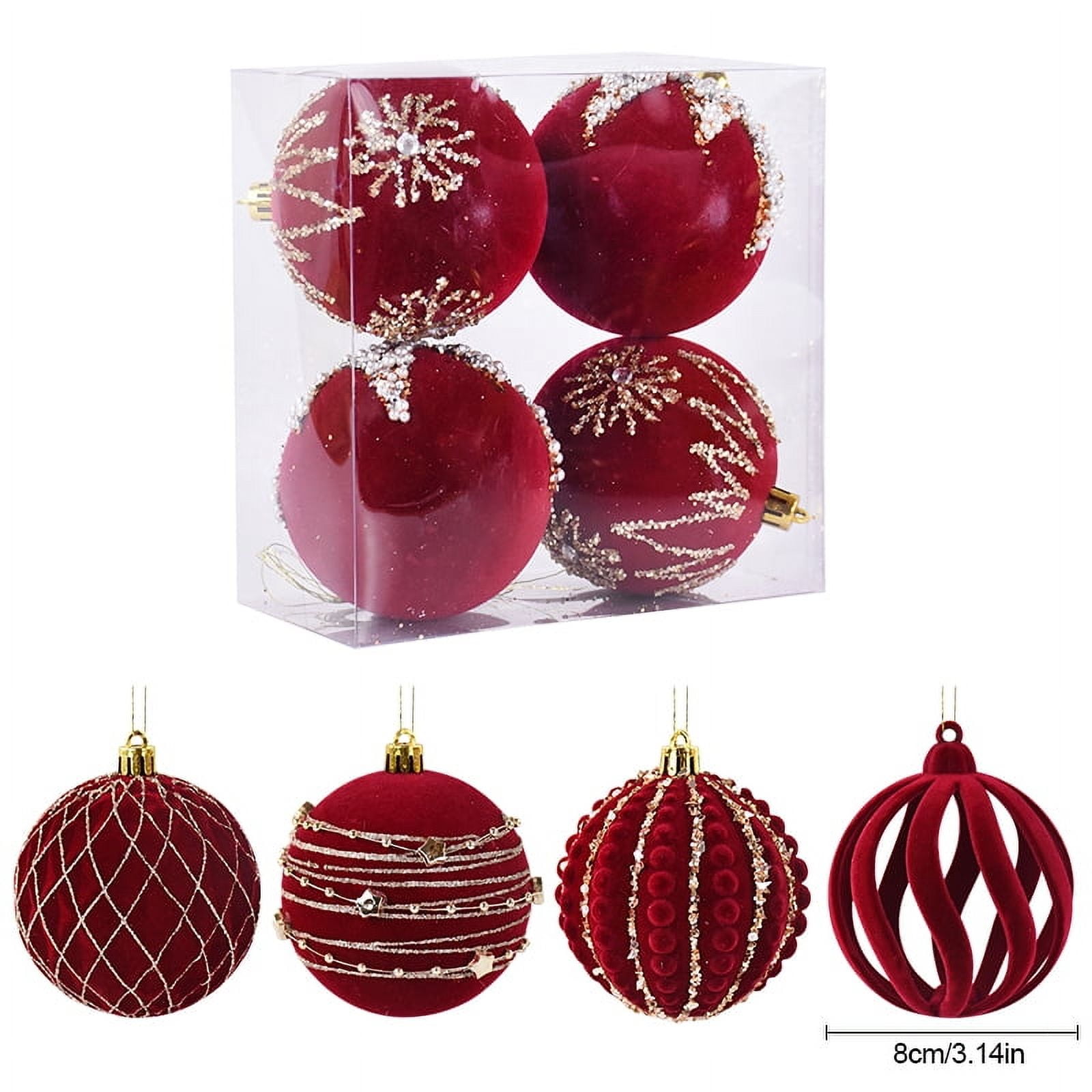 Luma 8CM Red Christmas Ball Ornaments 2025 Xmas Tree Hanging Pendant