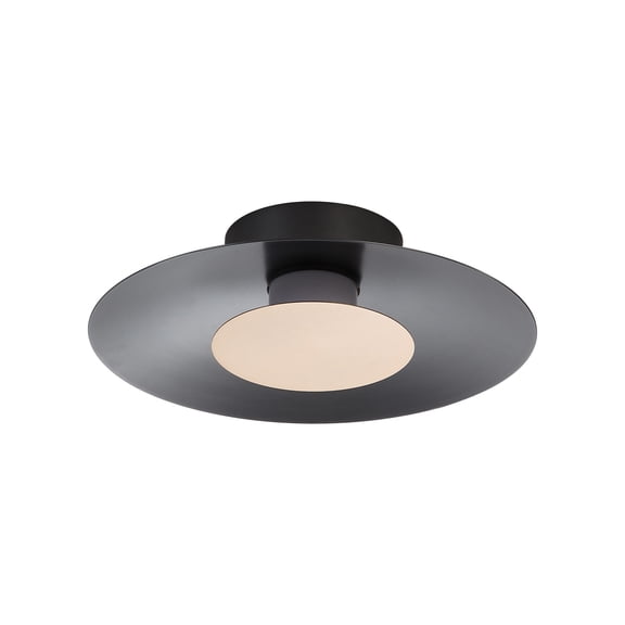 Yep by Golden Lighting Luma Integrated LED Flush Mount in Graphite and French Gold shade