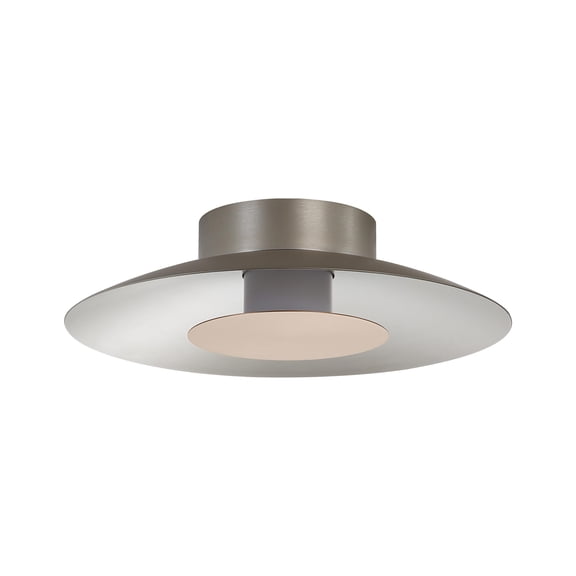Yep by Golden Lighting Luma Integrated LED Flush Mount in Sand Nickel and French Gold shade