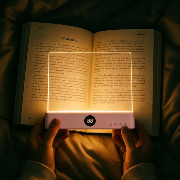 Luma Lit Book Light, 2026 Lumalit Booklights for Reading in Bed at Night, Rechargeable Clear LED Flat Reading Light with 3 Colors & Timer, Reading Lamp for Booklovers Kids Women Men