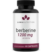 Luma Nutrition Berberine Supplement - Berberine 1200mg Per Serving - Berberine HCI - Blood Sugar Support Supplement - 60 Capsules