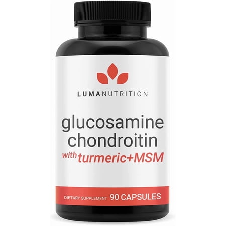 Luma Nutrition Glucosamine Chondroitin MSM - Turmeric, Boswellia - Premium Supplement - for Men and Women - Joint Supplement - 90 Capsules