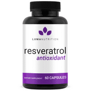 Luma Nutrition High Purity Resveratrol Capsules - 98% Trans-Resveratrol Supplement - Antioxidant - USA - 60 Capsules