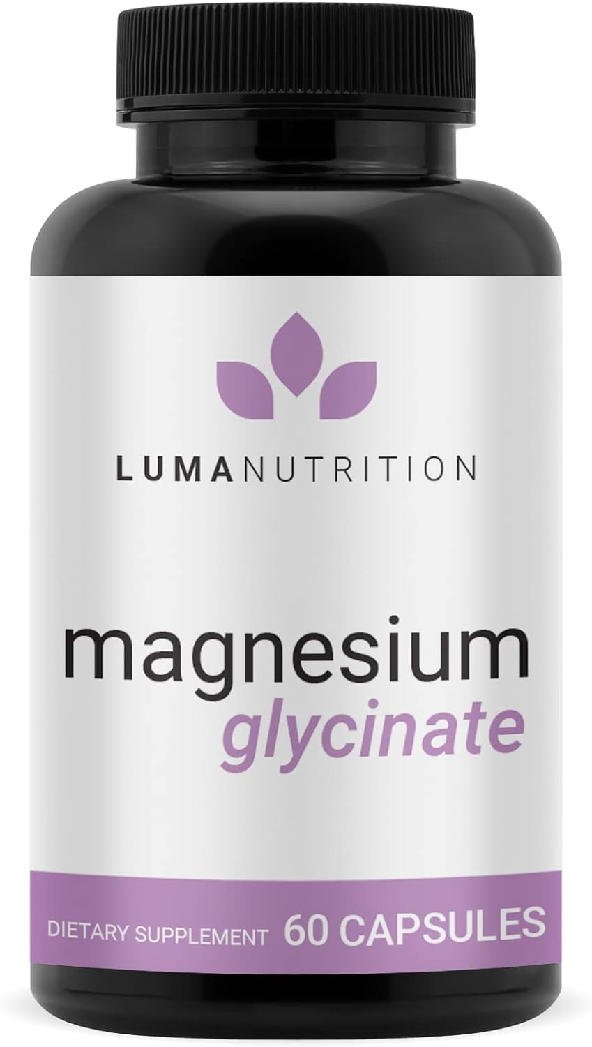 Luma Nutrition Magnesium Glycinate 1000mg - Pure Magnesium Supplement - Chelated for Maximum Absorption - 60 Capsules
